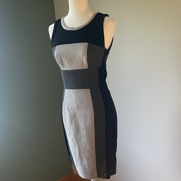 Anthropologie Black and White Patterned Mini Dress - Picture 8 of 9